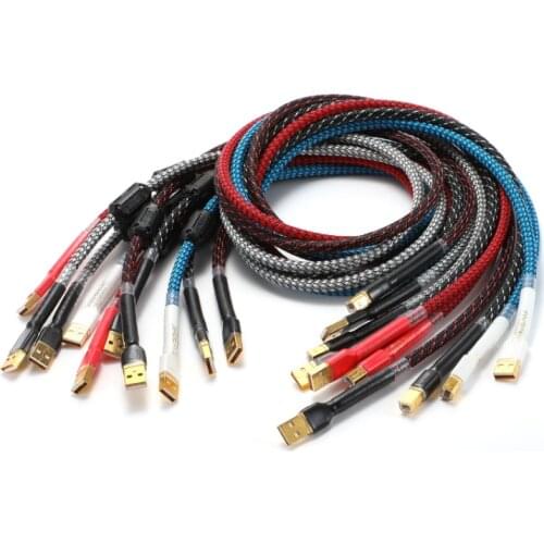 1Pcs Canare HIFI fever audio USB cable sound card DAC decoder USB2.0 data cable A flat port B square port