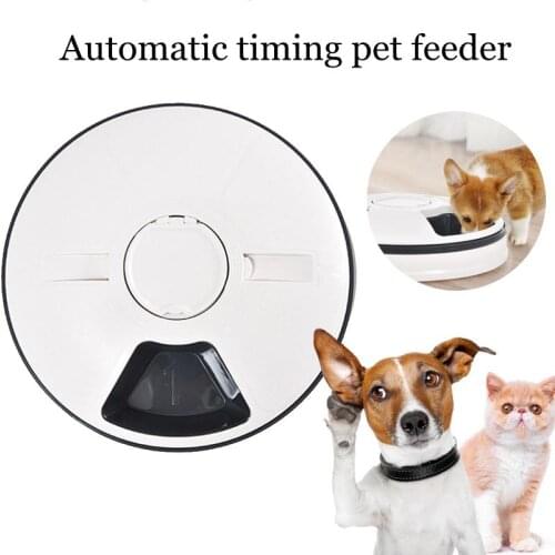 Round Timing Feeder Automatic Pet Feeder 6 Meals 6 Grids Cat Dog Electric Dry Food Dispenser 24 Hours Feed Pet Supplies 40%off