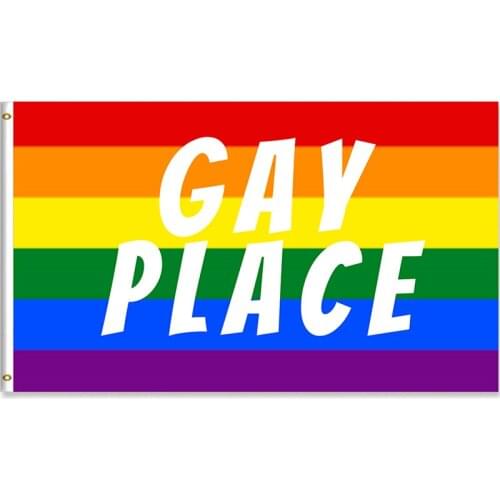 Bandera Gay Flags LGBT Banner Gay Place with Rainbow Flag 60x90cm/90x150cm/120x180cm Banner 100D Polyester Brass Grommets