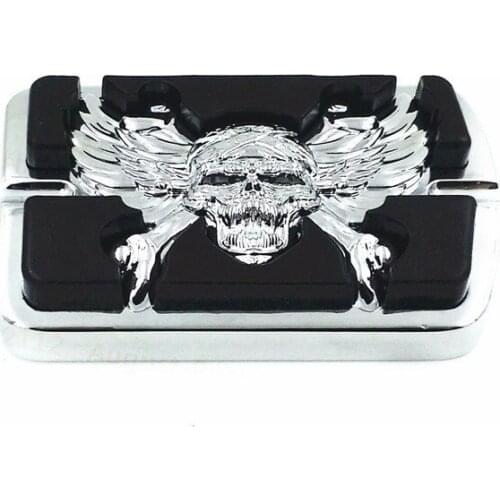 Chrome Skull Wing Large Brake Pedal Pad For Harley Softail Electra Glide Cruiser