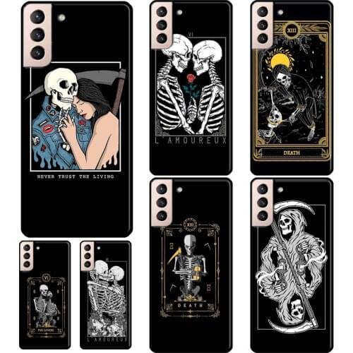Death Tarot Soft Case For Samsung Galaxy S21 Ultra S20 FE S8 S9 S10 Note 10 Plus Note 20 Ultra Coque