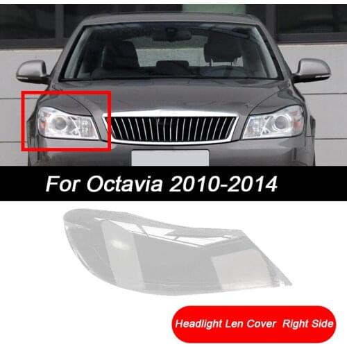 For Skoda Octavia 2010-2014 Car Front Side Headlight Clear Lens Cover Head Light Lamp Lampshade Shell