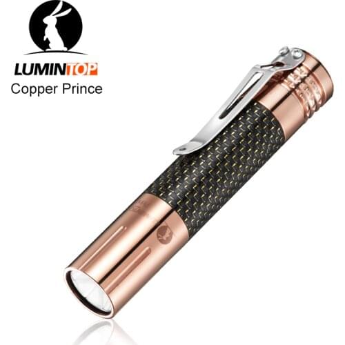 Lumintop Prince Copper With Premium Carbon Fiber Material 18650 Super Bright Flashlight Cree XM-L2 1050 Lumens 190 meter
