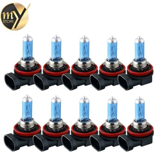 10pcs H8 35W Halogen Bulbs super white Headlights fog lamps light running Car Light Source parking day 6000K 12V High Power