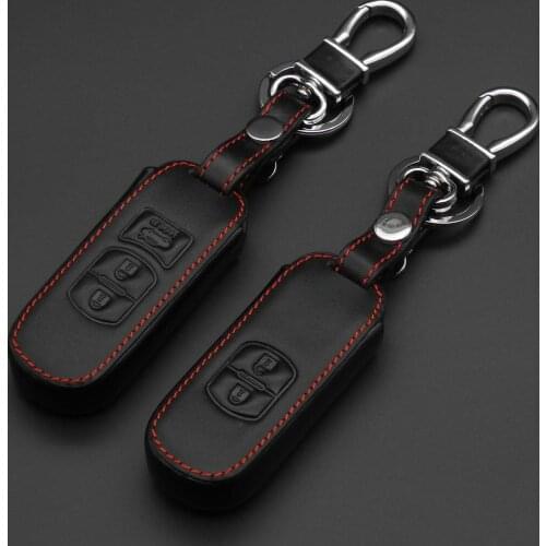 Kutery 10pcs 2/3 Buttons Remote Leather Car Key Case Protect For Mazda 2 3 5 6 CX-3 CX-4 CX-5 CX-7 CX-9 Atenza Axela MX5