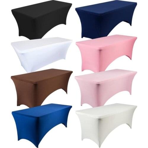 Beauty Salon Massage Elastic High Stretch Table Cloth Rectangular Wedding Hotel Birthday Table Cover Buffet Cloth Table Set