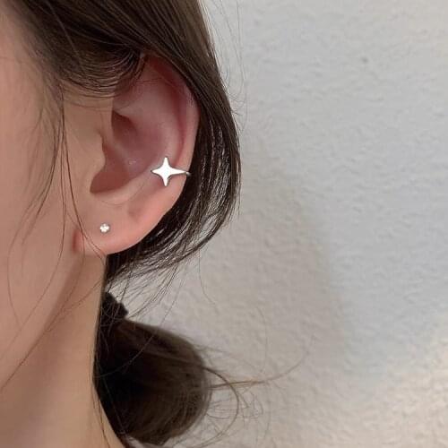 Mini Silver Color Star Shape No Piercing Ear Clip For Women Girl Simple Elegant Non Pierced Earrings Fashion Jewelry