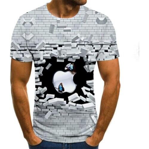 Fashion Mens Short Sleeve 3d T-shirt Shirt 3d T-shirt Mens Fun T-shirt Mens Casual Hip hop Fitness T-shirt