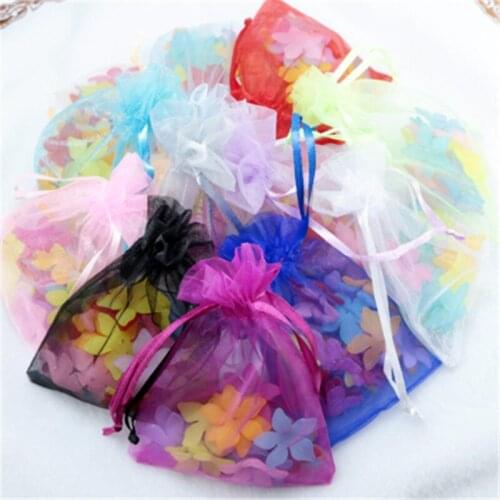 Organza Bags Jewelry Package Cosmetics Pouch7x9cm 9x12cm 10x15cm 13x18cm Different Color Hot New Design Custom Logo 50pcs/lot