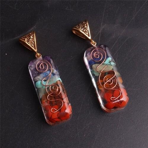 6PCS Women Female Chakra Natural Energy Necklace Pendants Reiki Druzy Jewelry Pendant Dowsing Pendulum Amulet For Wholesales