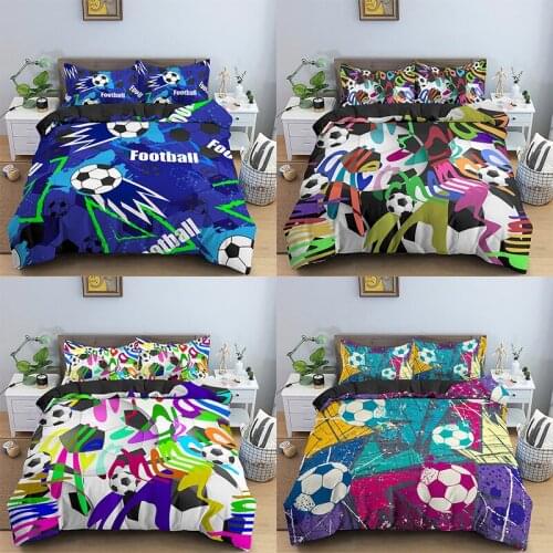 3D Football Bedding Sets Sport Series Duvet Cover Soft Pillowcases Basketball Queen King Size Boys Girl Luxury Bedding