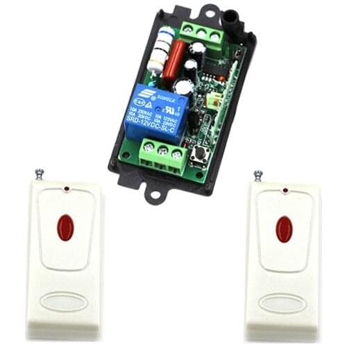 RF AC110V 220V 10A 1 Channel One Relay Wireless Learning Code Remote Control Switch 2pcs White Transmitter SKU: 5503