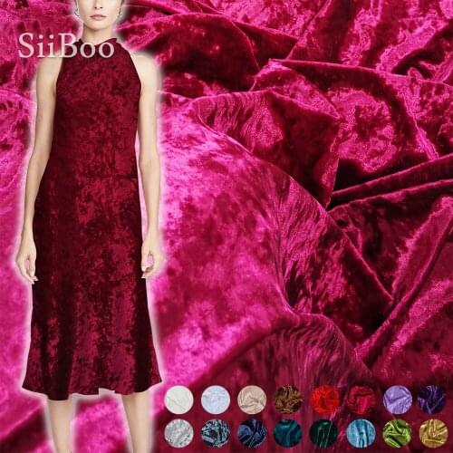 Korean style multi color solid Velour Fabric Velvet Stretch Cloth yarn apparel for winter autumn dress tissu stoffen SP5627