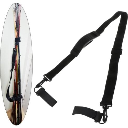 Fishing Rod Belt Carry Strap Band Portable Outdoor Tackle Shoulder Travel Holder