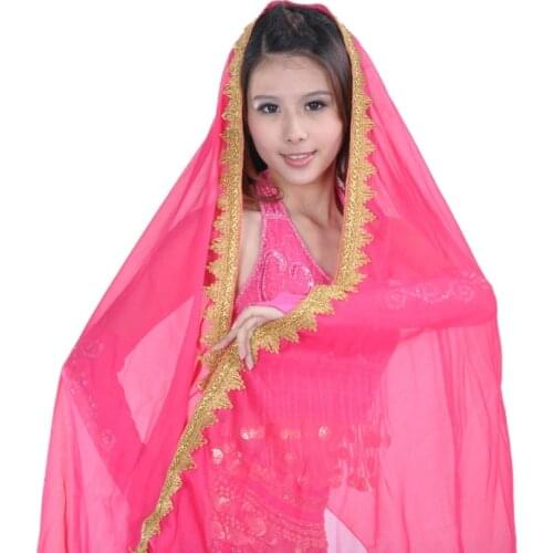 Belly Dance Big Veil Shawl high quality 120D chiffon Tribal Headscarf gypsy scarves dance shawls gypsy shawl big white chiffon