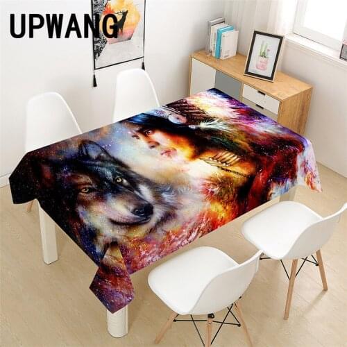 Wolf Animal Tablecloth 3D Printed Table Cover Rectangular Tablecloth Wedding Birthday Party Kitchen Home Decor #L01
