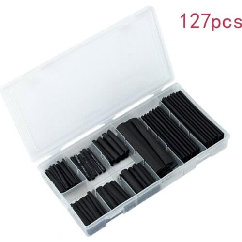 127Pcs Car Thermoresistant tube Electrical Cable Heat Shrink Tubing Wrap Sleeve 7 Sizes Assorted Shrink wrapping