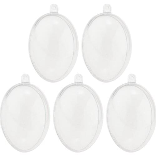 Pack of 5 Clear Egg Plastic Ball Christmas Bauble Ornament Gift Craft Home Party ing Decor