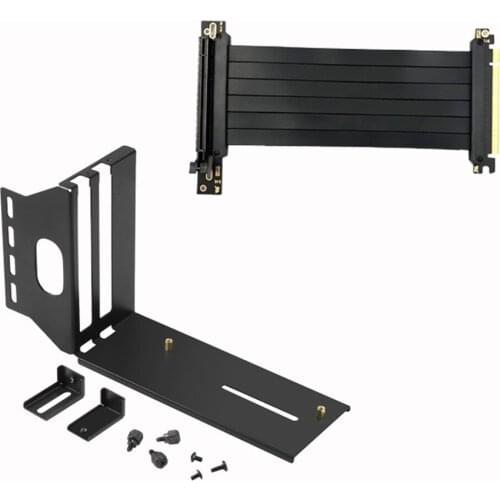 VGA PCI-E 128GB/bsp 3.0 X16 Graphics Video Card Vertical Mounting Bracket Extension Cable Set for ATX PC Case