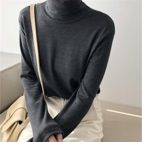 Turtleneck Women Pullover Sweater Winter Jumper Knitted Basic Top Fashion Autumn Long Sleeve T shirt Ladies Clothes CL47