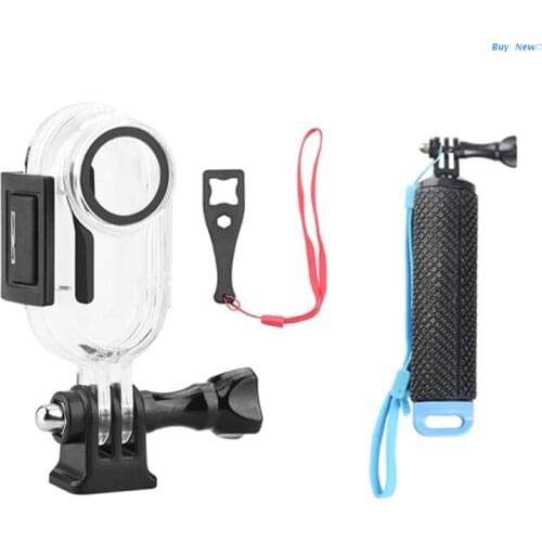 20CE 30m Waterproof Case Sports Camera Underwater Housing Set with Diving Floating Hand Grip Compatible with Insta 360 Go 2