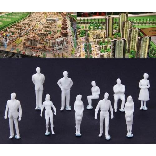 10Pcs 1:50 Scale Model Miniature White Figures Human Model Architectural Model F3ME