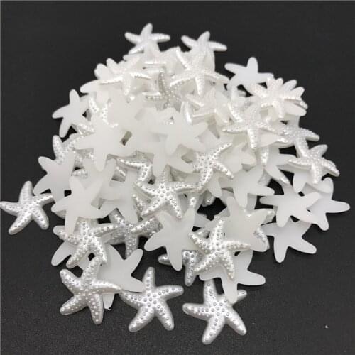 100pcs 20mm White Ivory Starfish Shape Beads Craft Imitation Pearls Flatback For Art Scrapbooking DIY Decoration