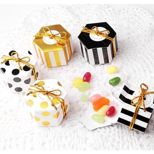 100pcs Mini six corner box of Valentines day Ferrero Rocher independent packaging,Dot Stripe Chocolate Candy packing box