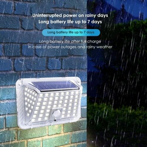3 Modes Porch Light 90 LED Motion Sensor Solar Wall Light Garden Stairs Courtyard Human Body Induction Light