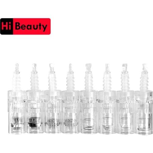 50PCS/lot Disposable Silicone 9 12 36 42 Pin Round Nano Micro Needle Cartridge Bayonet Port For Derma Microneedle Derma Pen