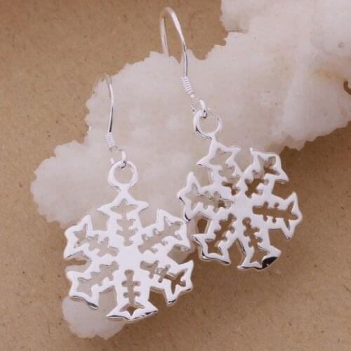 AE228 Hot sterling earrings , fashion jewelry , snowflake /cdbakuia aneajela silver color