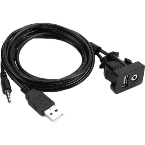 Car Dash Board 3.5mm USB Extension Cable Excellent Metal Manufacturing Technology Panel AUX In Input Socket for Toyota