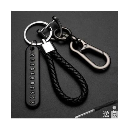 New Anti-lost Car Keychain Woven Number Plate Mobile Phone Number Key Chain Best Gift Jewelry K4209