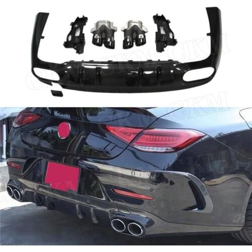 Carbon fiber Rear Lip Diffuser Case For Benz CLS Class W257 CLS260 300 350 450 CLS53 AMG 2019 UP PP Rear Bumper Skirt