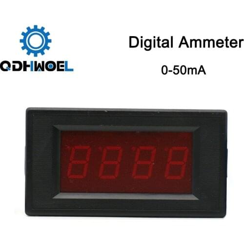 50mA LED Digital Ammeter DC 0-50mA Analog Amp Panel Meter Current for CO2 Laser Engraving Cutting Machine