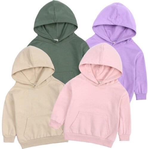 Baby Boys Girls Clothes Sring Autumn Solid Cute Hoodies Korean Kids Hoodie Thicken Fleece Sweatshirt Childrens Clothing 10Year