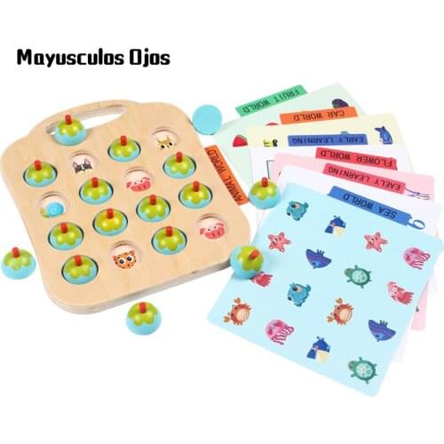 Early Childhood Children Memory Chess Wooden Brain Power Battle Memory Against Young Parent-child Table Game Educational Toys