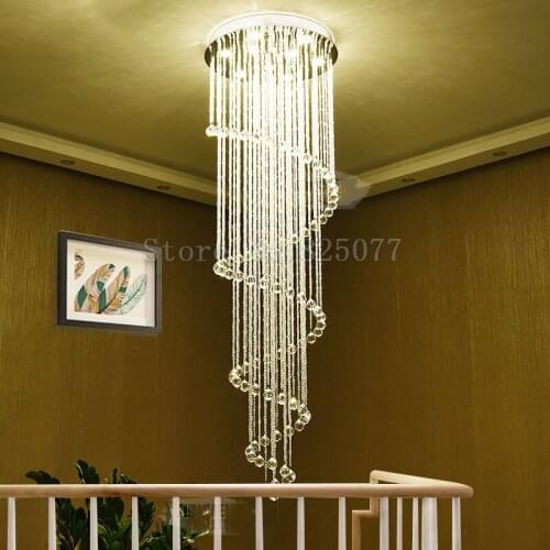 DHL Customize 2019 New spiral led crystal chandeliers Dia700*H2200mm villa hall light hotel chandeliers JF1303