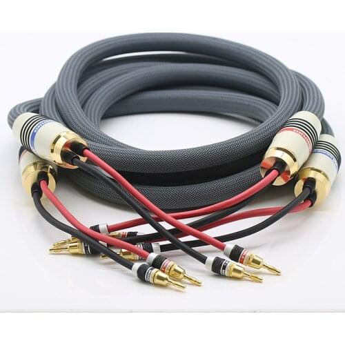 Silver color flagship version pure copper main speaker line HIFI amplifier audio cable speaker upgrade line