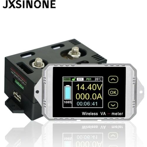 JXSINONE VAT4300 400V 300A Wireless Ammeter Voltmeter Battery Capacity Monitoring Coulomb Counter 12V 24V 48V Color Screen Meter