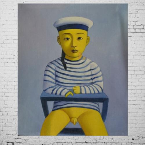 Hand Painted Oil Painting Canvas Home Decor Modern Wall Art Picture for Living room Zhang xiaogang Painting 20x24Inch