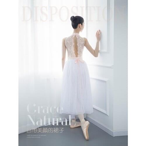 Classical Contemporary Dance Costumes Female Girls Long Skirt 540 Degrees Elegant Waist Modern Ballet Chiffon Practice Skirt