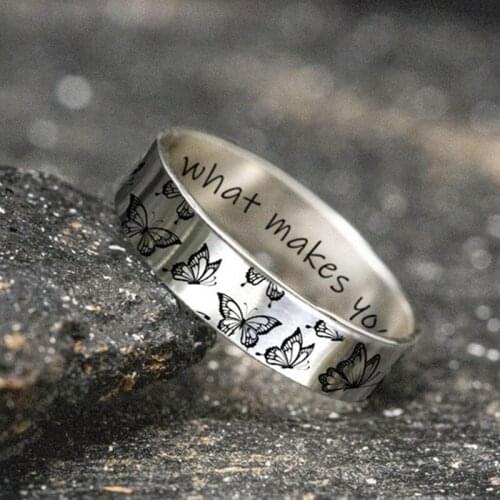 2021 New Vintage Butterfly Rings for Women Men Bohemian Delicate Handmade Carved Ring Engagement Wedding Jewelry Gift