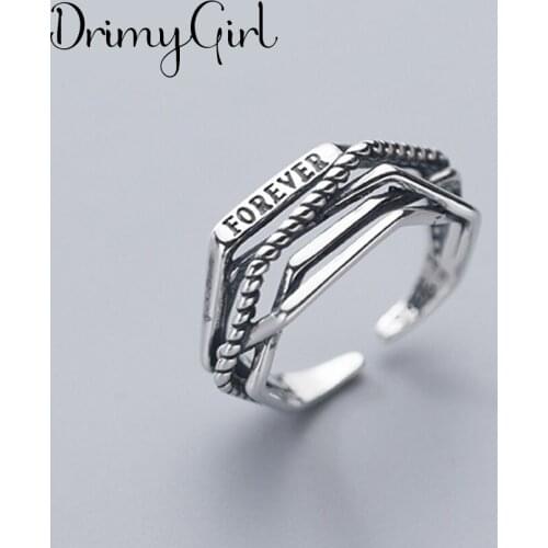 Original Design Bohemian Retro Letter Ring For Women Fashion Open Finger Rings Female Boho Jewelry