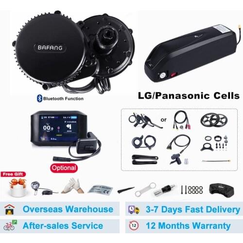 Bafang BBS02 BBS02B 36V 500W Mid Drive Motor Electric Bike Conversion Kits w/ 36V 17.4Ah Bicycle Battery Built in Samsung Cell