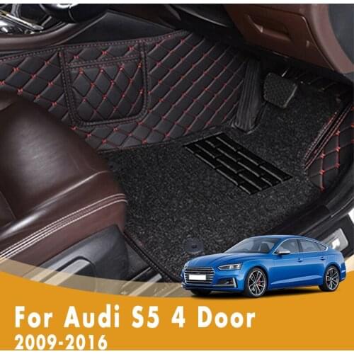 RHD Luxury Double Layer Wire Loop Carpets Car Floor Mats For Audi S5 4 Door 2016 2015 2014 2013 2012 2011 2010 2009 Accessory