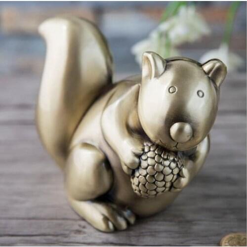 Creative cute Squirrel metal piggy bank coin box money saving box coin bank for Childrens gifts money safe CXG038