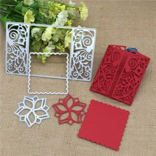 3pcs Flower flower Rectsangle Frame Metal Cutting Dies Stencil Scrapbooking Photo Album Card Paper Embossing Craft DIY