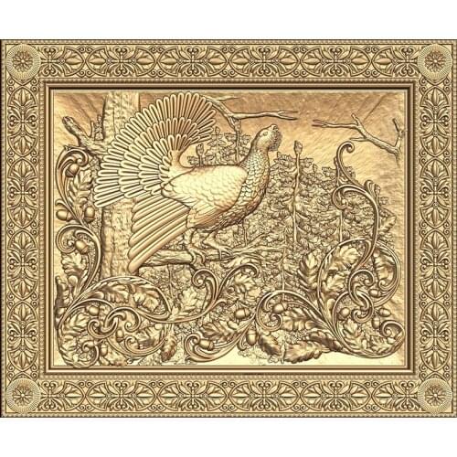 STL Model peacock bird for CNC Router 3D Printer Artcam Aspire Bas Relief - decor painting home decor