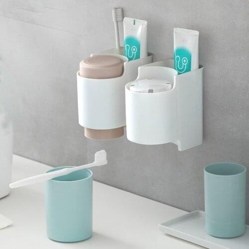Wall-Mounted Wash Set Automatic Toothpaste Dispenser Toothpaste Squeezer Bathroom Toothbrush And Toothpaste Storage Rack